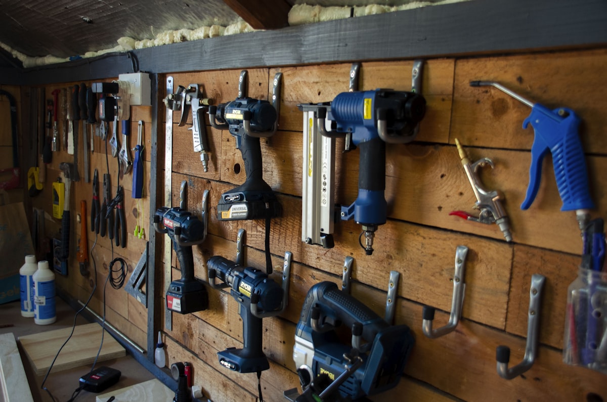 A well-organized woodworking workshop