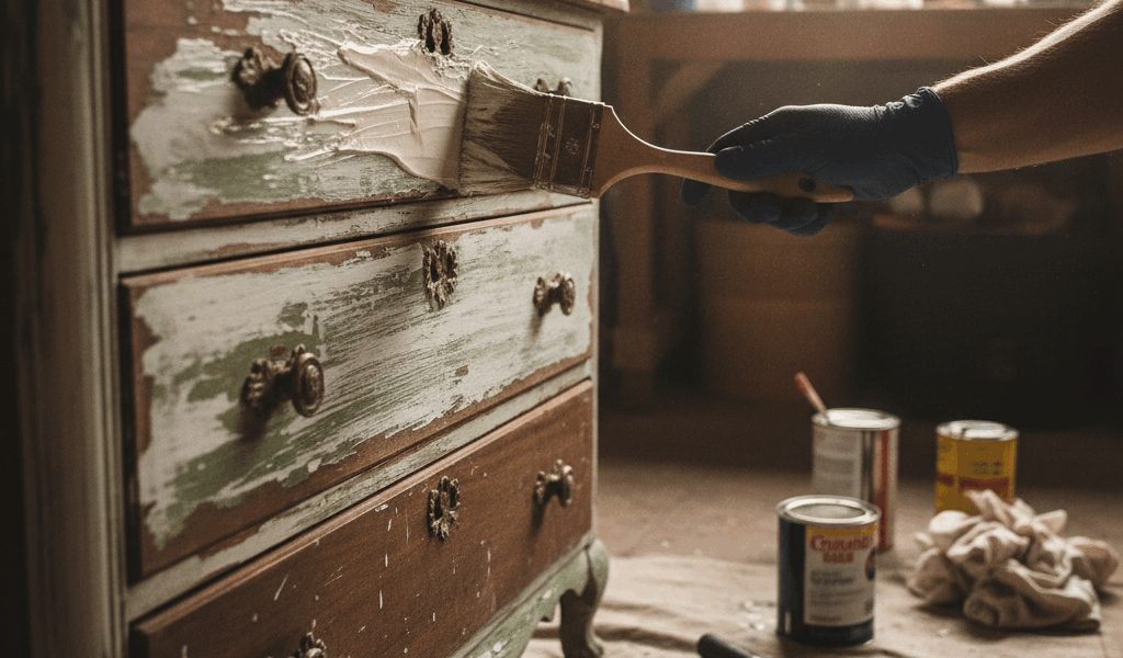 Paint stripper on wood furniture
