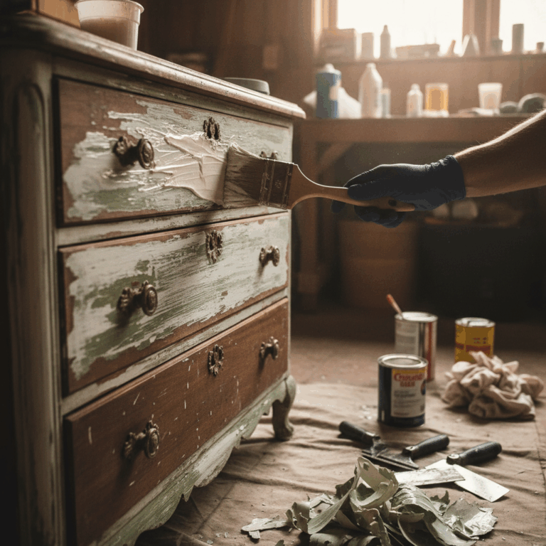 Paint stripper on wood furniture