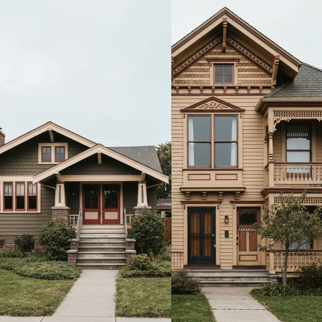 What is the difference between a Craftsman and a Victorian house
