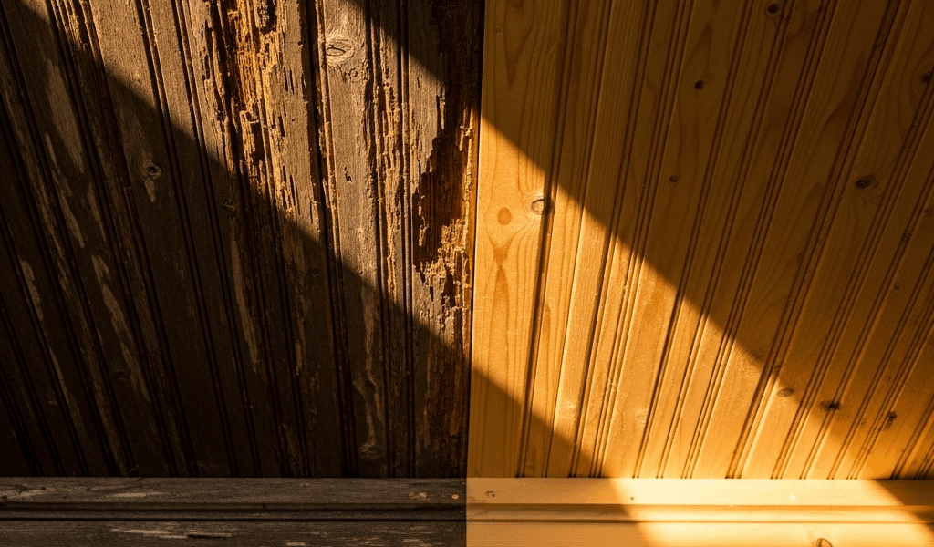 Craftsman Porch Tongue and Groove Ceiling Rotting Fix