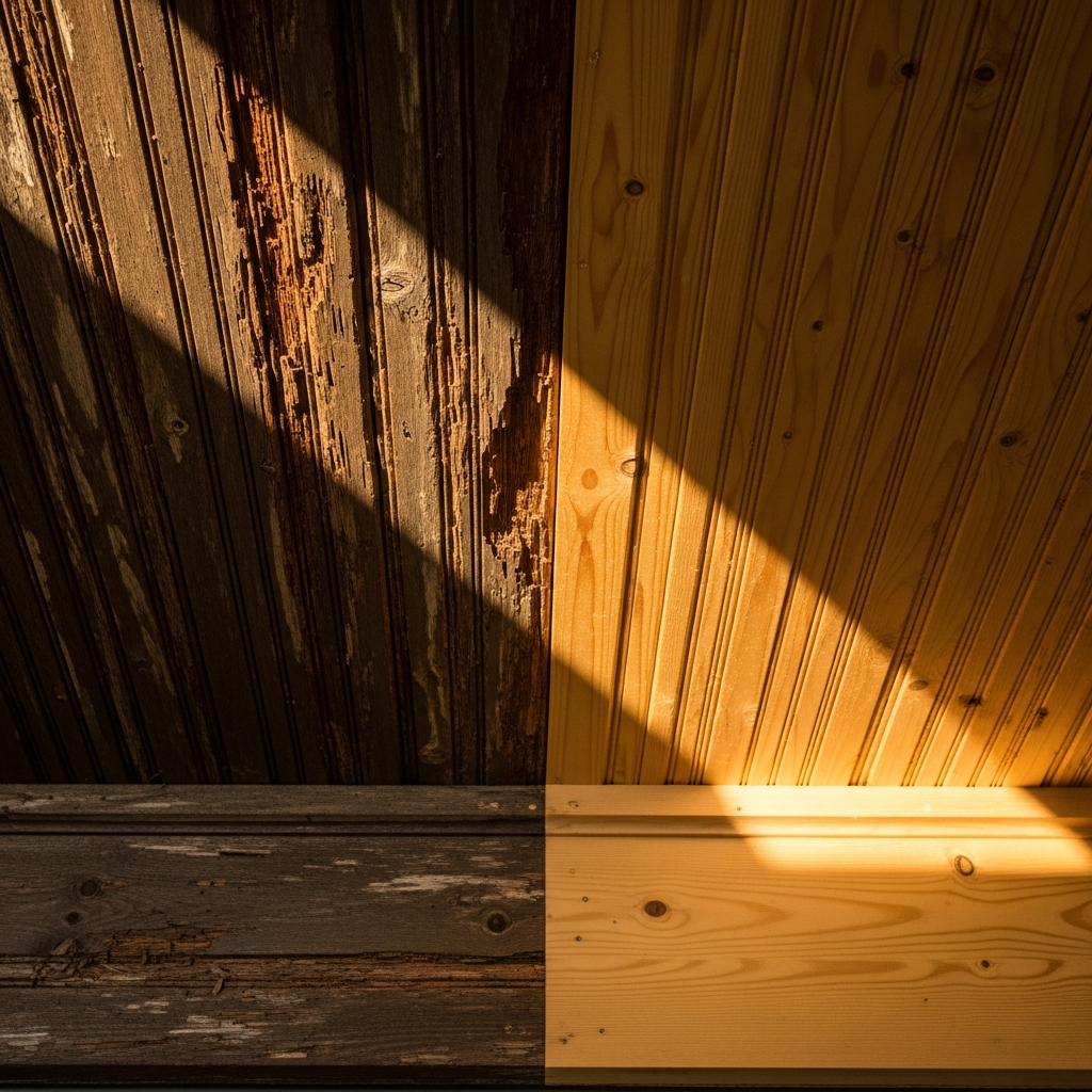 Craftsman Porch Tongue and Groove Ceiling Rotting Fix